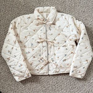 Floral Quilted Bow Jacket